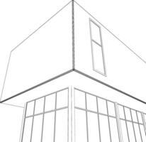 3D illustration of building project vector