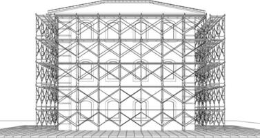 3d ilustración de edificio y construcción vector