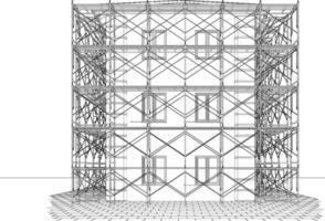 3d ilustración de edificio y construcción vector