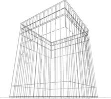 3D illustration of Building in concept vector