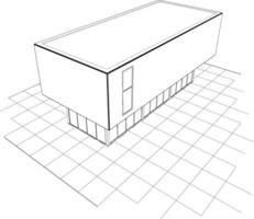 3D illustration of building project vector