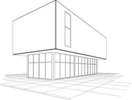 3D illustration of building project vector