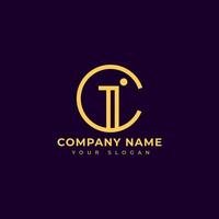 Modern Letter Ci logo vector design template