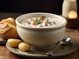 AI generated Clam Chowder Food photo