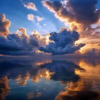 AI generated Sky filled with lots of clouds photo