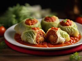 AI generated Cabbage Rolls Food photo