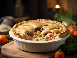 AI generated Chicken Pot Pie photo