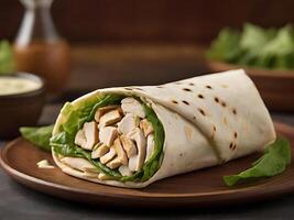 AI generated Chicken Caesar Wrap photo