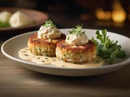 AI generated Crab Cakes Food photo