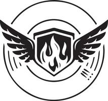 Wings logo for future store vector