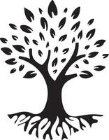 black and white tree vector