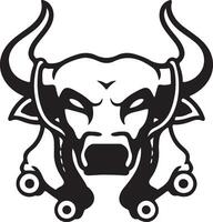 bull head cartoon vector