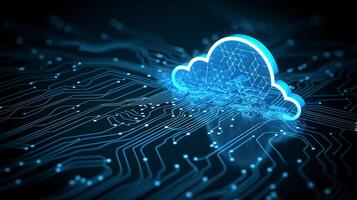 AI generated Secure end to end encrypted cloud data stream with dynamic and dramatic compositions photo