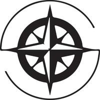 black compass rose logo vector