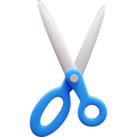 3D scissors icon on transparent background png