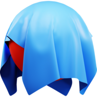 3D blue fabric icon on transparent background png