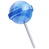 3D blue lollipop icon on transparent background png