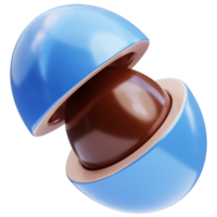 3D peanut candy icon on transparent background png