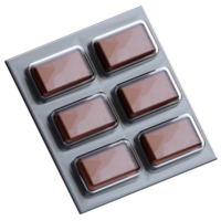 3D chocolate candy icon on transparent background png