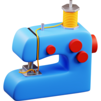 3D sewing machine icon on transparent background png