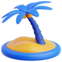 3D island icon on transparent background png