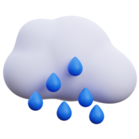 3D rain icon on transparent background png