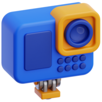 3D action camera icon on transparent background png