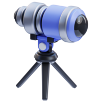 3D telescope icon on transparent background png