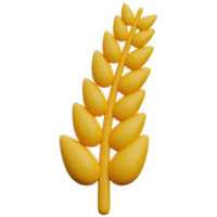 3D wheat icon on transparent background png