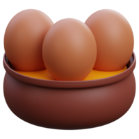 3d huevos icono en transparente antecedentes png