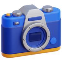 3D mirrorless camera icon on transparent background png