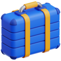 3D suitcase icon on transparent background png