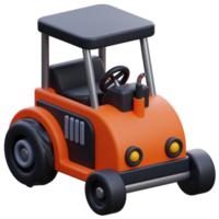 3D tractor icon on transparent background png