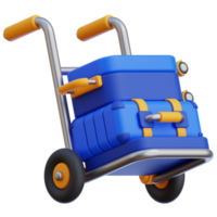 3D trolley icon on transparent background png