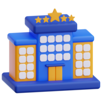 3D hotel icon on transparent background png