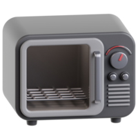 3D microwave icon on transparent background png