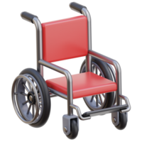 3D wheel chair icon on transparent background png