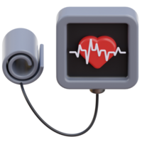 3D blood pressure icon on transparent background png