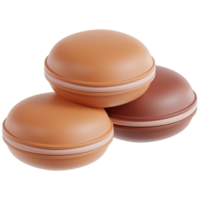 3D macaron icon on transparent background png
