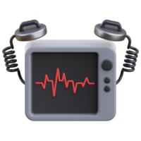 3D defibrillator icon on transparent background png