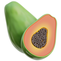 3d papaya ikon på transparent bakgrund png