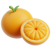 3d arancia icona su trasparente sfondo png
