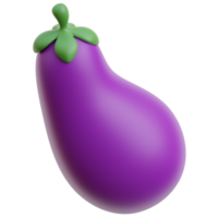 3d äggplanta ikon på transparent bakgrund png