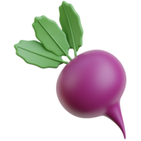 3D beet icon on transparent background png