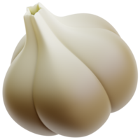 3D garlic icon on transparent background png