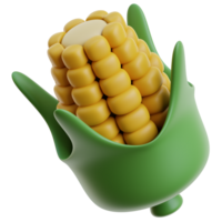 3D corn icon on transparent background png