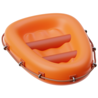 3d inflable barco icono en transparente antecedentes png