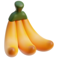 3D banana icon on transparent background png