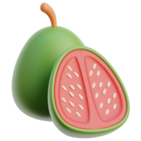 3D guava icon on transparent background png