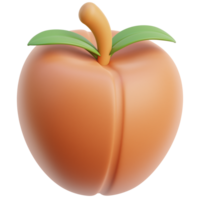 3D peach icon on transparent background png